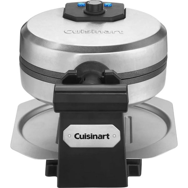 Cuisinart WAF-F10 Belgian Round Waffle-Iron Maker, Single, Black Stainless (Refurbished) Online Hot Sale