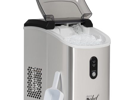 Deco Chef 33LB Nugget Ice Maker, 1-Press Auto Operation, Self-Cleaning, Stainless Steel Supply