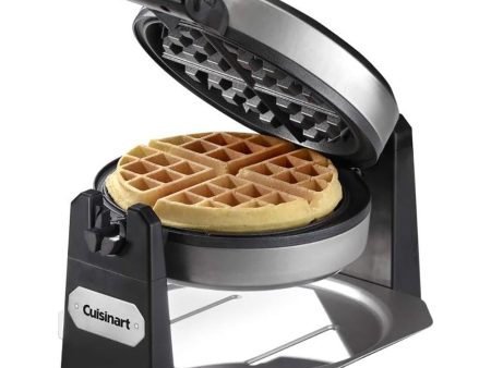 Cuisinart WAF-F10 Belgian Round Waffle-Iron Maker, Single, Black Stainless (Refurbished) Online Hot Sale