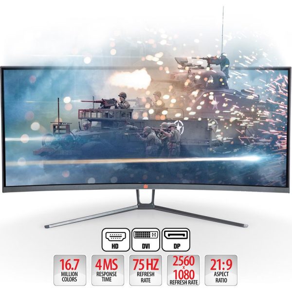 Deco Gear 35  Curved Ultrawide LED Gaming Monitor Ful HD Display 21:9 2560x1080 (OPEN BOX) Online Hot Sale