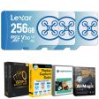 Lexar 256 GB FLY microSDXC UHS-I Memory Card (3-Pack) + Drone Software Bundle For Cheap