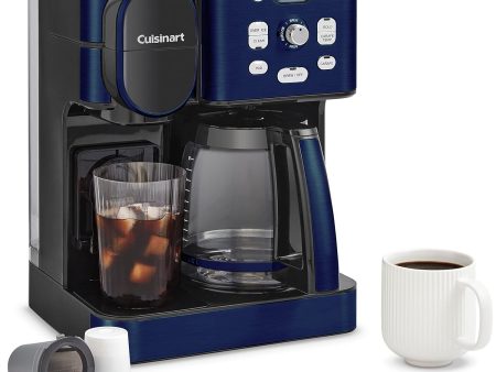 Cuisinart SS-16 Coffee Center 2-in-1 Coffeemaker and Single Serve Combo Brewer, Navy Blue For Discount