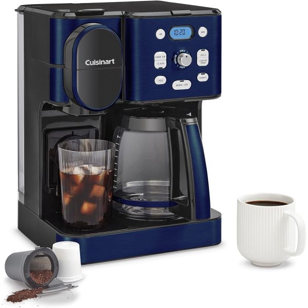 Cuisinart SS-16 Coffee Center 2-in-1 Coffeemaker and Single Serve Combo Brewer, Navy Blue For Discount