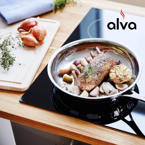 Alva Chef Stainless Steel Frying Pan Skillet Oven Dishwasher Safe, Cookware Fry 11in Fashion