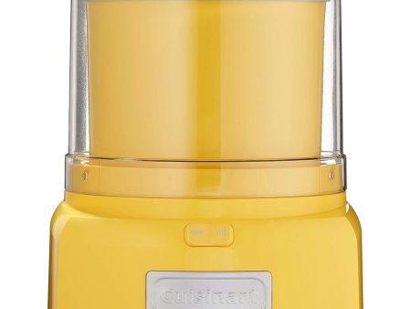 Cuisinart ICE-21Y Frozen Yogurt, Ice Cream & Sorbet Maker, Yellow, 1.5 Quart, Refurbished Hot on Sale