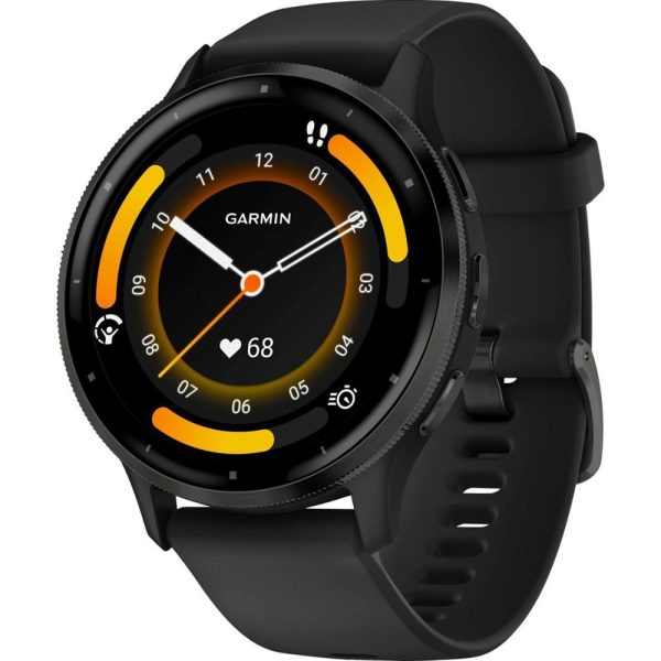 Garmin Venu 3 Fitness GPS Smartwatch Steel Bezel w  Black Case + Accessories Bundle For Sale