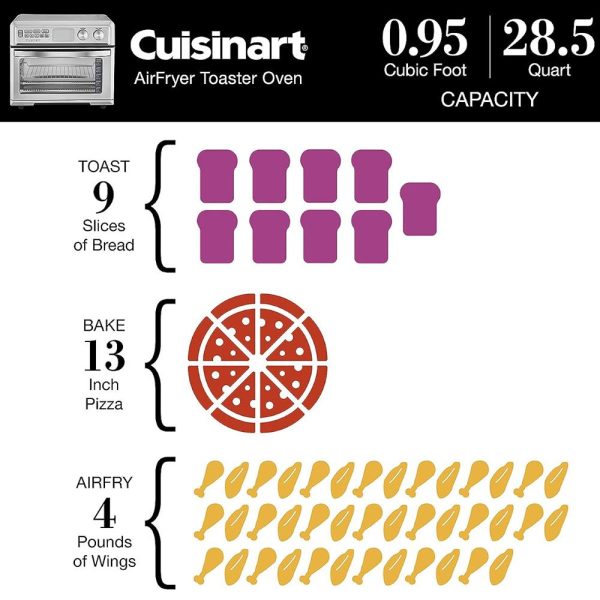 Cuisinart TOA-95 Large Digital AirFry Toaster Oven - Factory Refurbished - Open Box Fashion