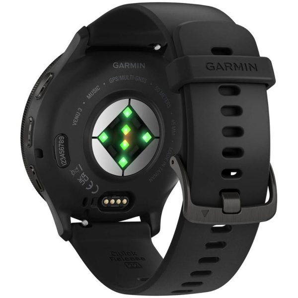 Garmin Venu 3 Fitness GPS Smartwatch Steel Bezel w  Black Case + Accessories Bundle Discount