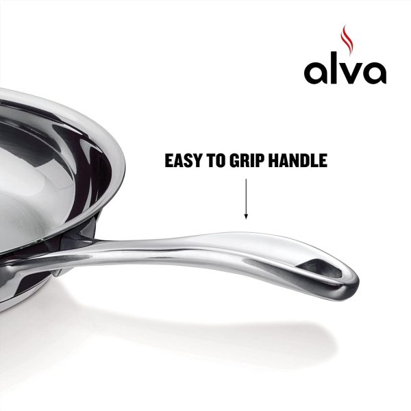 Alva Chef Stainless Steel Frying Pan Skillet Oven Dishwasher Safe, Cookware 9.5in on Sale