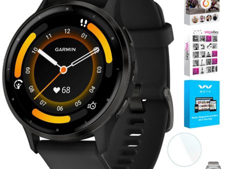 Garmin Venu 3 Fitness GPS Smartwatch Steel Bezel w  Black Case + Accessories Bundle Discount